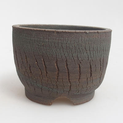 Ceramic bonsai bowl 12.5 x 12.5 x 9 cm, brown-green color - 1