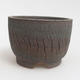Ceramic bonsai bowl 12.5 x 12.5 x 9 cm, brown-green color - 1/4