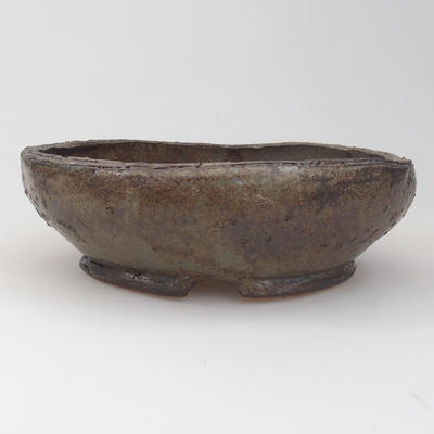 Ceramic bonsai bowl 18,5 x 18,5 x 6 cm, brown-blue color - 1