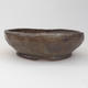 Ceramic bonsai bowl 18,5 x 18,5 x 6 cm, brown-blue color - 1/4