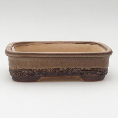 Ceramic bonsai bowl 17 x 11 x 5 cm, brown color - 1