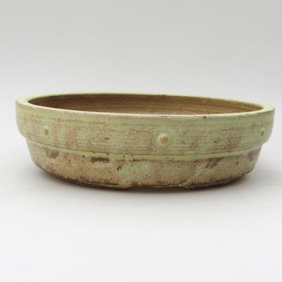 Ceramic bonsai bowl 20,5 x 20,5 x 5 cm, yellow color - 1