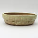 Ceramic bonsai bowl 20,5 x 20,5 x 5 cm, yellow color - 1/4