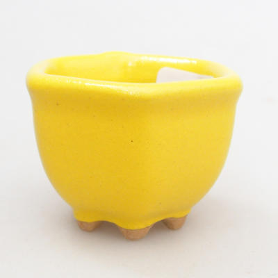Mini bonsai bowl 4 x 4 x 3 cm, yellow color - 1