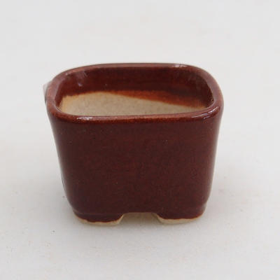 Mini bonsai bowl 2,5 x 2,5 x 2 cm, color brown - 1
