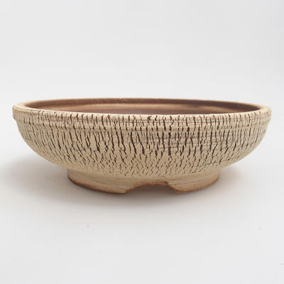 Ceramic bonsai bowl 18,5 x 18,5 x 5,5 cm, color brown - 1