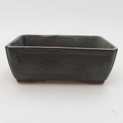 Ceramic bonsai bowl 13 x 9 x 4.5 cm, gray color - 1