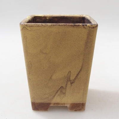 Ceramic bonsai bowl 8 x 8 x 10 cm, color yellow - 1