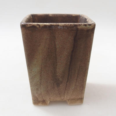 Ceramic bonsai bowl 8 x 8 x 10 cm, color brown - 1