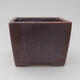 Ceramic bonsai bowl 12 x 12 x 9 cm, color brown - 1/3