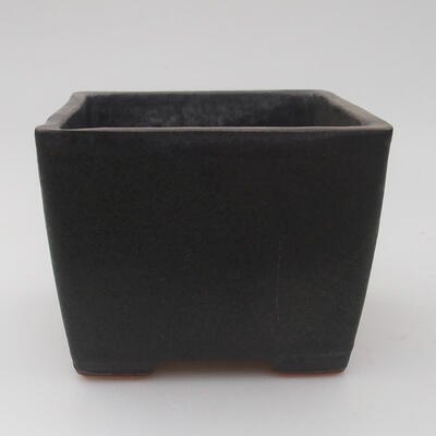 Ceramic bonsai bowl 12 x 12 x 9 cm, color black - 1