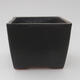 Ceramic bonsai bowl 12 x 12 x 9 cm, color black - 1/3