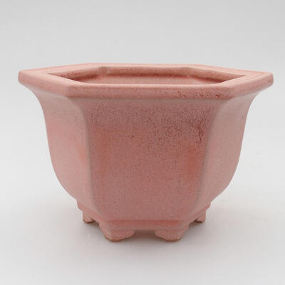 Ceramic bonsai bowl 11 x 13 x 8 cm, color pink - 1