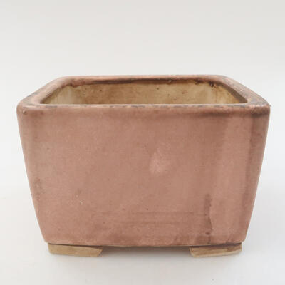 Ceramic bonsai bowl 11 x 11 x 7 cm, color pink - 1