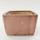 Ceramic bonsai bowl 11 x 11 x 7 cm, color pink - 1/3