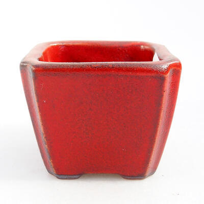 Ceramic bonsai bowl 7 x 7 x 5.5 cm, color red - 1