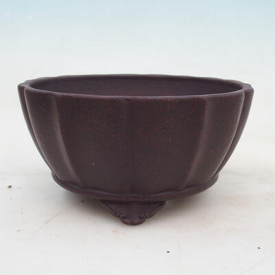 Bonsai bowl 19 x 19 x 9.5 cm, color brown-red - 1