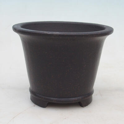 Bonsai bowl 14.5 x 14.5 x 11.5 cm, color brown ocher - 1