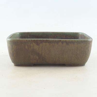 Ceramic bonsai bowl 16 x 11 x 5.5 cm, color brown-green - 1