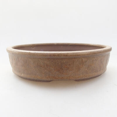 Ceramic bonsai bowl 17 x 17 x 4 cm, color brown - 1