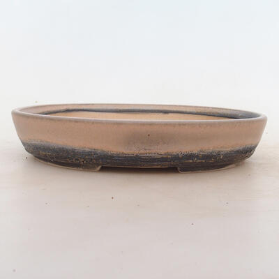 Bonsai bowl 23 x 18 x 4 cm, gray-beige color - 1