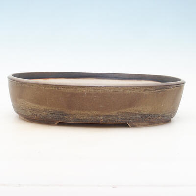 Bonsai bowl 35.5 x 27.5 x 8 cm, brown color - 1