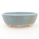 Ceramic bonsai bowl 12 x 9.5 x 3.5 cm, color blue - 1/3