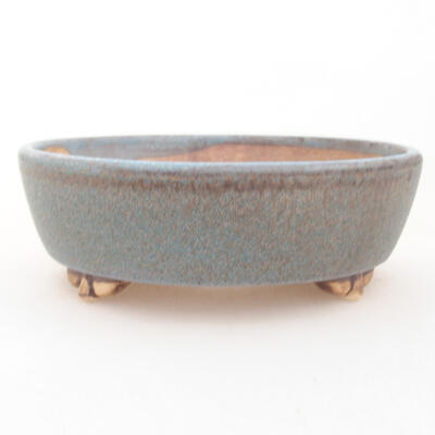 Ceramic bonsai bowl 12 x 9.5 x 3.5 cm, color blue - 1
