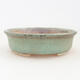 Ceramic bonsai bowl 12 x 11 x 3 cm, color green - 1/3