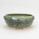Ceramic bonsai bowl 17.5 x 17.5 x 7.5 cm, color green - 1/3