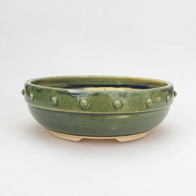 Ceramic bonsai bowl 20 x 20 x 7 cm, color green - 1