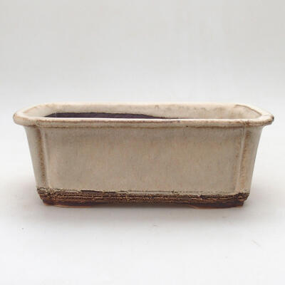 Bonsai bowl H 50 - 16.5 x 12 x 6 cm, Beige scratched - 1