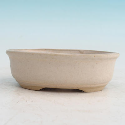 Ceramic bonsai bowl H 04 - 10 x 7,5 x 3,5 cm, beige - 10 x 7.5 x 3.5 cm - 1