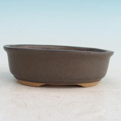 Ceramic bonsai bowl H 04 - 10 x 7,5 x 3,5 cm, brown - 10 x 7.5 x 3.5 cm - 1