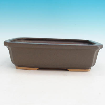 Ceramic bonsai bowl H 07 - 30 x 21,5 x 8,5 cm, brown - 30 x 21.5 x 8.5 cm - 1