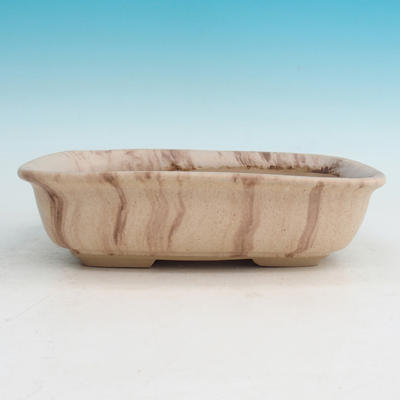 Ceramic bonsai bowl H 08 - 24,5 x 18 x 7 cm, beige - 24.5 x 18 x 7 cm - 1