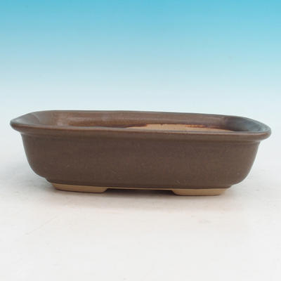 Ceramic bonsai bowl H 08 - 24,5 x 18 x 7 cm, brown - 24.5 x 18 x 7 cm - 1