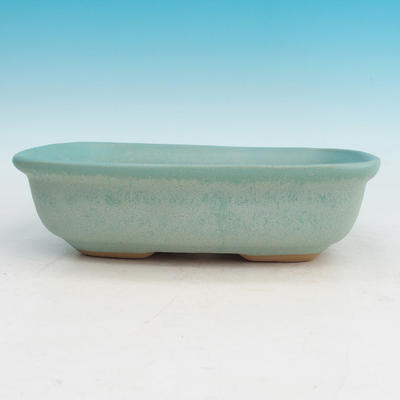 Ceramic bonsai bowl H 08 - 24,5 x 18 x 7 cm, green - 24.5 x 18 x 7 cm - 1