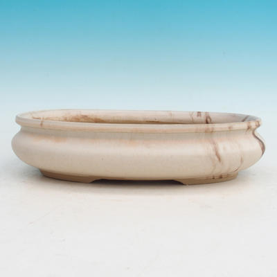 Ceramic bonsai bowl H 15 - 26,5 x 17 x 6 cm, beige - 26.5 x 17 x 6 cm - 1