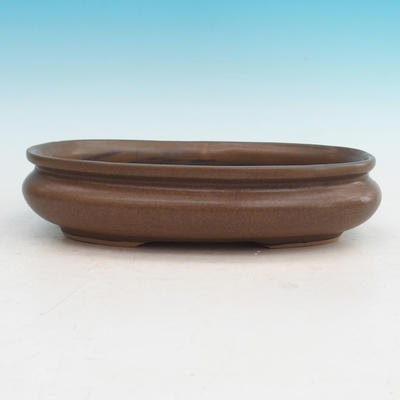 Ceramic bonsai bowl H 15 - 26,5 x 17 x 6 cm, brown - 26.5 x 17 x 6 cm - 1