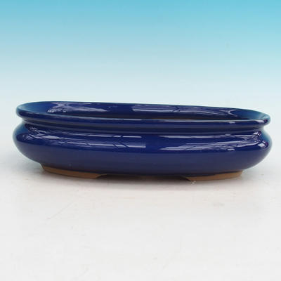 Ceramic bonsai bowl H 15 - 26,5 x 17 x 6 cm, blue - 26.5 x 17 x 6 cm - 1