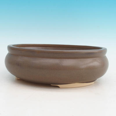 Ceramic bonsai bowl H 21 - 23 x 23 x 7 cm, brown - 23 x 23 x 7 cm - 1