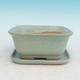 Bonsai bowl + tray H37 - bowl 14 x 12 x 7 cm, tray 14 x 13 x 1 cm, green - bowl 14 x 12 x 7 cm, tray 14 x 13 x 1 cm - 1/3