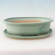 Ceramic bowl + saucer H54 - bowl 35 x 28 x 9.5 cm saucer 36 x 29 x 2 cm, green - 1/3