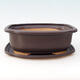 Ceramic bowl + saucer H55 - bowl 28 x 23 x 10 cm saucer 29 x 24 x 2 cm, black matt - 1/3