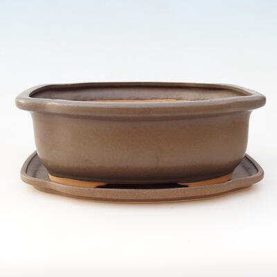 Ceramic bowl + saucer H55 - bowl 28 x 23 x 10 cm saucer 29 x 24 x 2 cm - 1