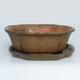 Bonsai bowl tray H06 - bowl 14,5 x 14,5 x 4,5, tray 13,5 x 13,5 x 1,5 cm - 1/3