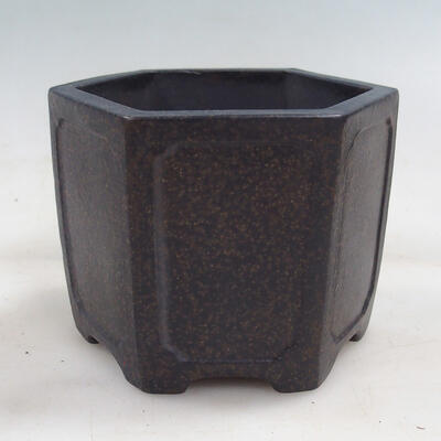 Bonsai bowl 11 x 10 x 9 cm, color brown ocher - 1