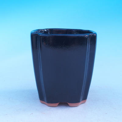 Ceramic bonsai bowl - cascade, black glossy - 1