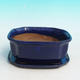 Bonsai bowl H31 - bowl 14,5 x 12,5 x 6 cm, bowl 14,5 x 12,5 x 1 cm, blue - bowl 14,5 x 12,5 x 6 cm, tray 14,5 x 12,5 x 1 cm - 1/4